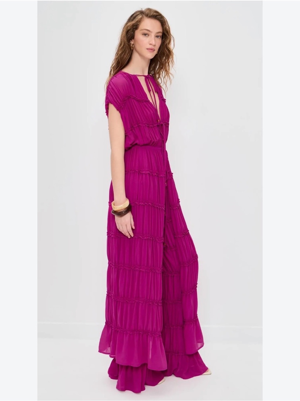 Andrea Iyamah Magenta Sina Tunic Set with Pants